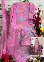 Afrozeh Chikankari Lawn Printed Cotton Embroidery Patch suit with Cotton Dupatta ( Unstitched )