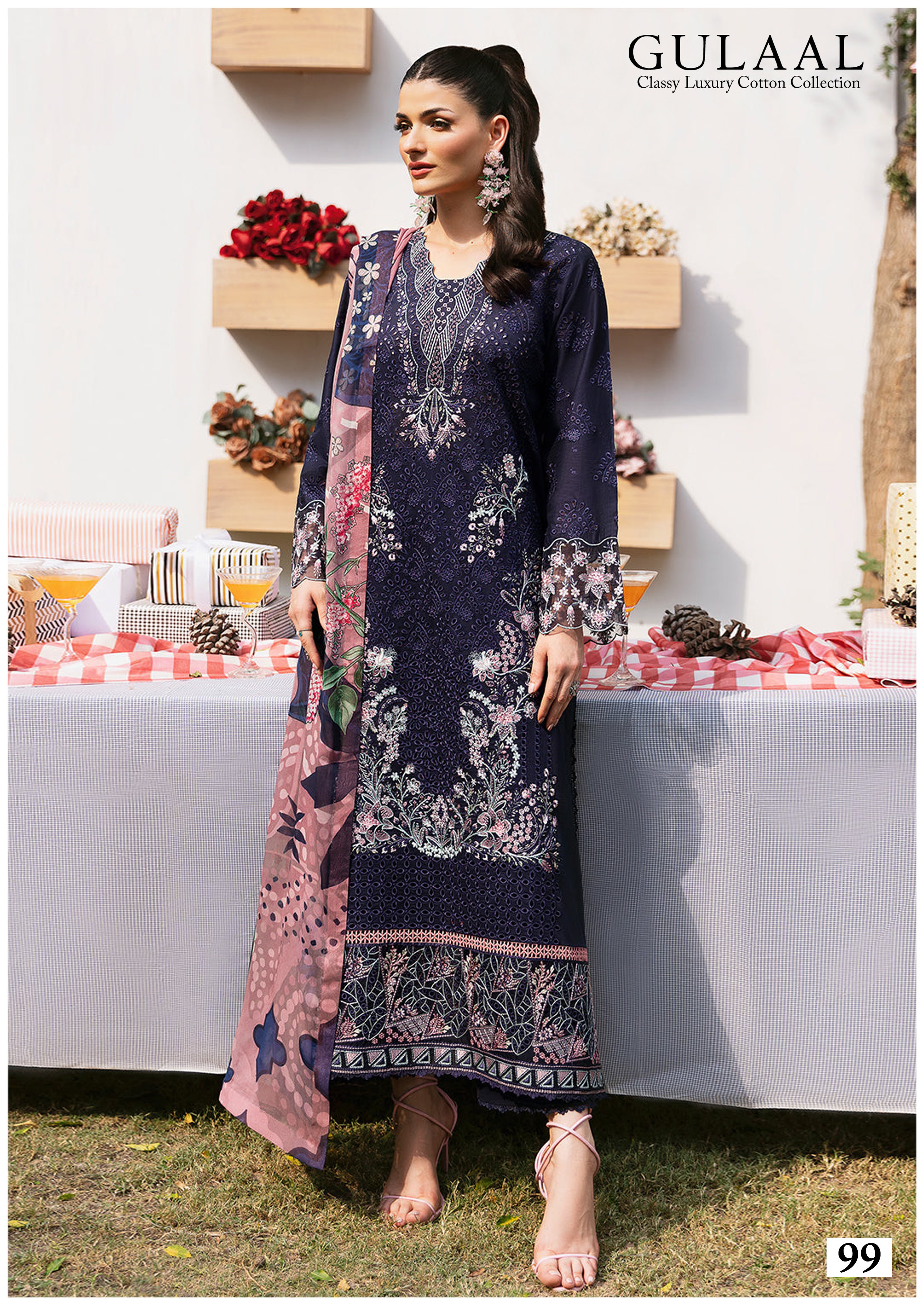 Gulaal 10 Printed Daily wear Karachi Ladies Suits with Cotton Dupatta ( Unstitched )