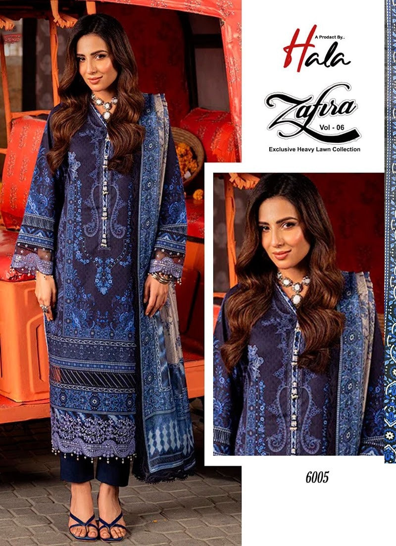 Hala Zafira Vol 6 Daily Wear Cotton Printed Suits with Cotton Dupatta ( UNSTITCHED )