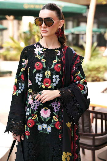 Maria B Premium Cotton Suit with heavy Self Embroidery and Patches with Cotton Dupatta