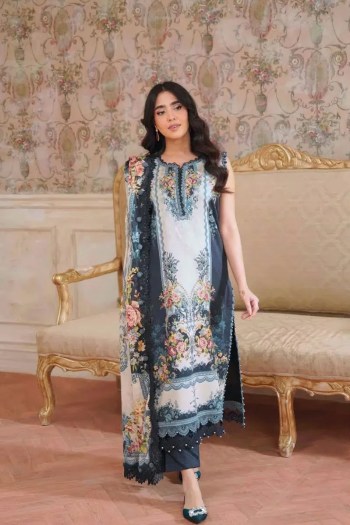 Jade Jal Insert Vol 2 Cotton Heavy Embroidered Patch Suit with Cotton Dupatta