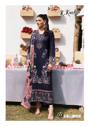 K Kasha Vol 12 Printed Cotton Ready Made Suit with Cotton Dupatta ( Stitched ) XL
