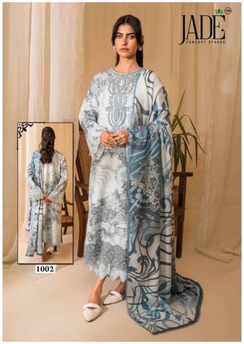 Jade Bin Saeed Vol 10 Daily Wear Printed Cotton Suit with Cotton Dupatta ( Stitched ) Meduim
