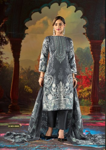 Mizaj M Prints Vol 5 Cotton Embroidered Self Work Daily Wear Suit with Cotton Dupatta