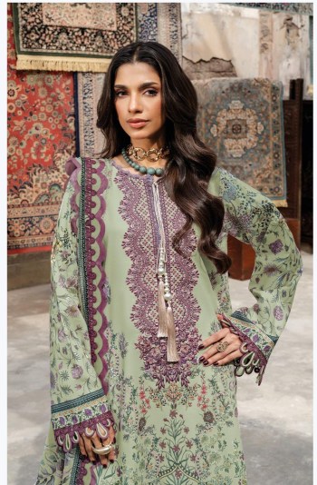 Jade Bliss Lawn 5 Pure Cotton Heavy Patch Embroidery Suit with Cotton Dupatta