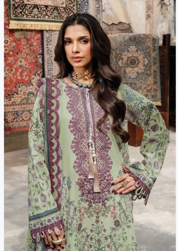 Jade Bliss Lawn 5 Pure Cotton Heavy Patch Embroidery Suit with Cotton Dupatta