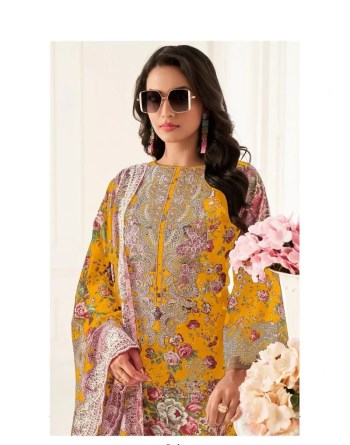 Jihan Needle Wonder Lawn Collection Patch Embroidery Suit with Chiffon Embroidered Dupatta ( UnStitched )