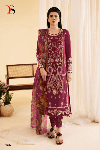 Qalamdar Premium Cotton with heavy self embroidery with Chiffon Dupatta
