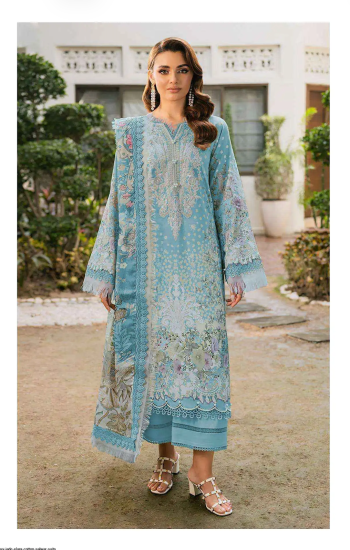Jade Elora Cotton Printed with Embroidered Patches with Cotton Dupatta ( Unstitched )