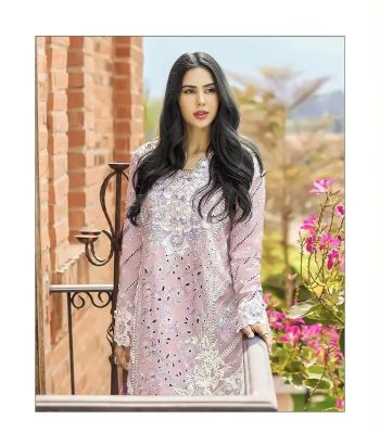 Shree Fab Mushq Color Readymade Cotton Embroidered Suit with Chiffon Dupatta Extra Large ( XL )