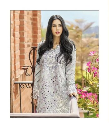 Shree Fab Mushq Color Readymade Cotton Embroidered Suit with Chiffon Dupatta Extra Large ( XL )