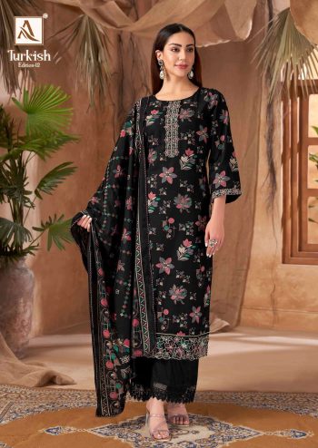 Alok Viscose Reyon Print With Foil And Fancy Embroidery Work with Viscose Silk Print Dupatta
