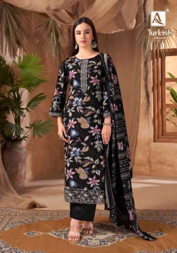 Alok Viscose Reyon Print With Foil And Fancy Embroidery Work with Viscose Silk Print Dupatta