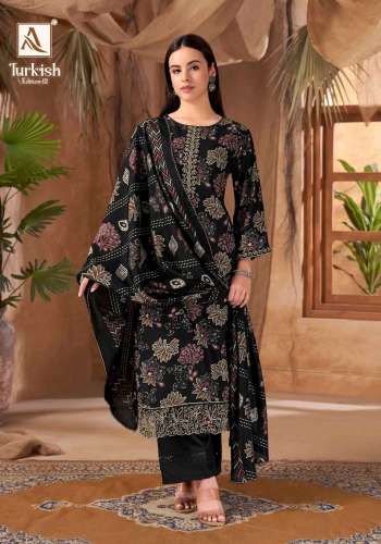 Alok Viscose Reyon Print With Foil And Fancy Embroidery Work with Viscose Silk Print Dupatta