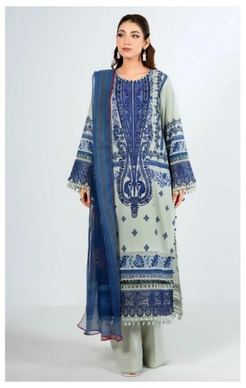 AlZohaib Anisa Cotton Printed Pakistani Embroidered Patch Suit with Cotton Dupatta ( UnStitched )