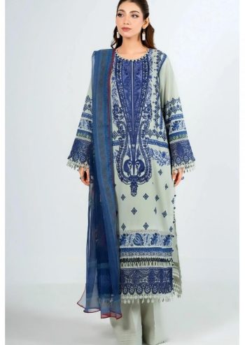 AlZohaib Anisa Cotton Printed Pakistani Embroidered Patch Suit with Cotton Dupatta ( UnStitched )