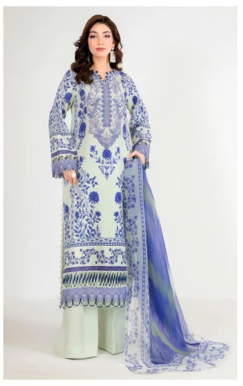 AlZohaib Anisa Cotton Printed Pakistani Embroidered Patch Suit with Cotton Dupatta ( UnStitched )