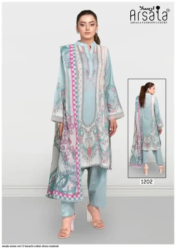 Arsala Amara Pure Heavy Lawn Printed Daily Wear Cotton Suit with Cotton Dupatta