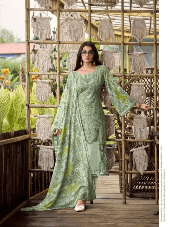 Zulfat Sana Safina Cotton Printed with Self Embroidery Suit with Cotton Dupatta