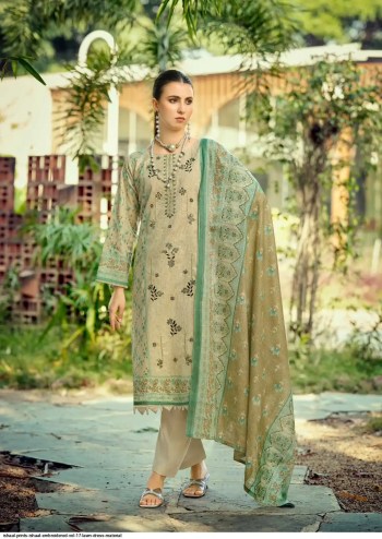 Ishaal vol 17 Cotton lawn Beautiful Embroidered self work Collection with Heavy Mal Mal Dupatta
