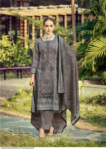 Ishaal vol 17 Cotton lawn Beautiful Embroidered self work Collection with Heavy Mal Mal Dupatta