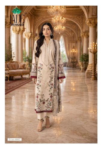 Jade Noor Ahmed Vol 4 Karachi Dress Material Daily Wear Cotton Printed Suit with Cotton Dupatta