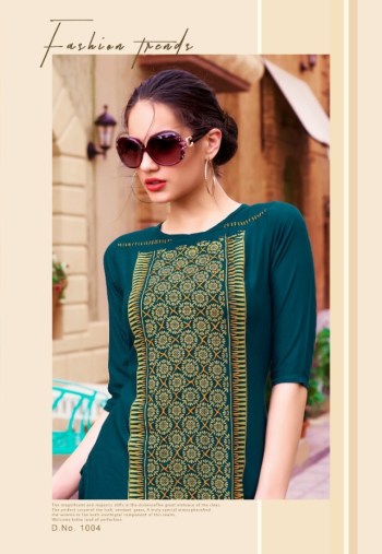 Jinesh NX Readymade Digital Print Rayon Kurti ( Stitched ) XL