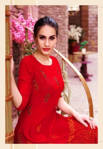 Jinesh NX Readymade Digital Print Rayon Kurti ( Stitched ) XL