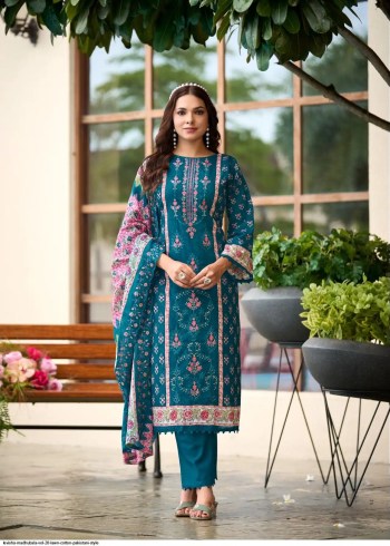 Madhubala Vol-20 Pakistani Cotton Premium Embroidered Suit with Cotton Dupatta ( Unstitched )