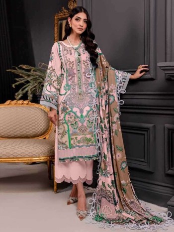 Mahgul Firdos Cotton Printed Embroidery Patches Suit with Cotton Mal Mal Dupatta ( UnStitched )