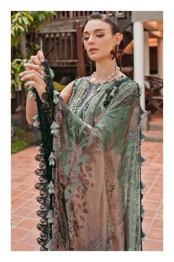 Bliss Lawn 24 Cotton Printed Suit with Embroidered Patch with Chiffon Dupatta ( UnStitched )