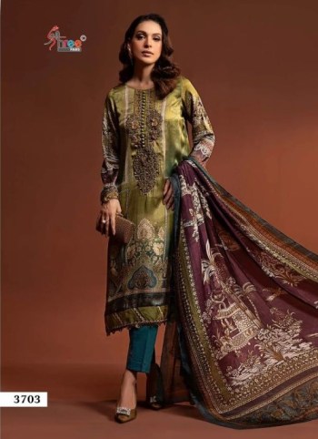 Maria B Premuim Silk Suit with Embroidered Patches with Tabby Silk Dupatta ( UnStitched )