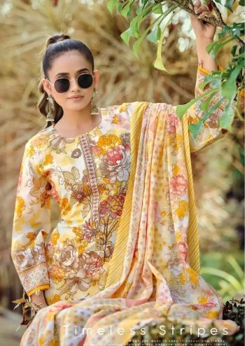Sana Safinaz Cotton Exclusive Designer Print with Exclusive Embroidery with Cotton Mal Mal Dupatta