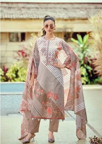 Sana Safinaz Cotton Exclusive Designer Print with Exclusive Embroidery with Cotton Mal Mal Dupatta