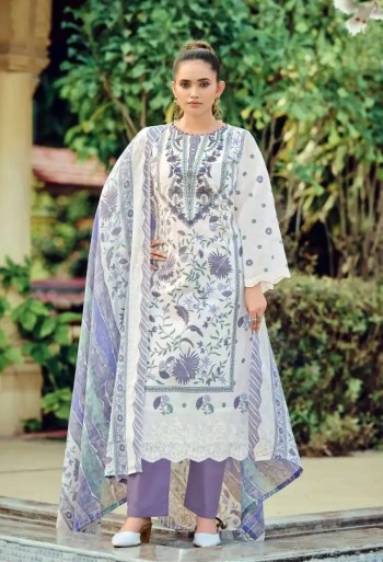 Sana Safinaz Cotton Exclusive Designer Print with Exclusive Embroidery with Cotton Mal Mal Dupatta