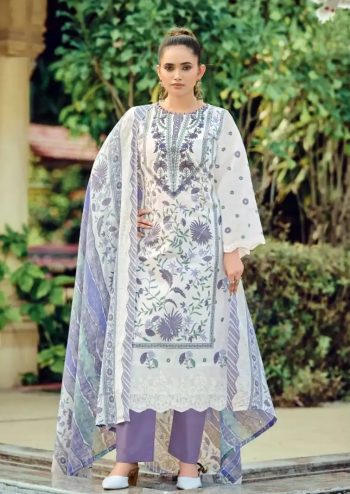Sana Safinaz Cotton Exclusive Designer Print with Exclusive Embroidery with Cotton Mal Mal Dupatta