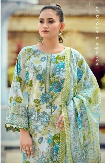 Sana Safinaz Cotton Exclusive Designer Print with Exclusive Embroidery with Cotton Mal Mal Dupatta