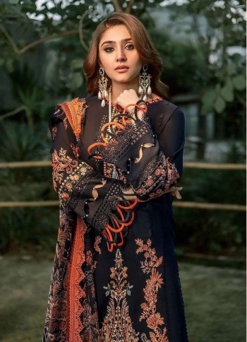 Shree Fab Ombre Readymade Cotton Embroidered Suit with Chiffon Dupatta Extra Large ( XXL )