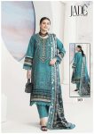 Jade Chevron Daily Wear Cotton Printed Suit with Cotton Dupatta ( Stitched XL )
