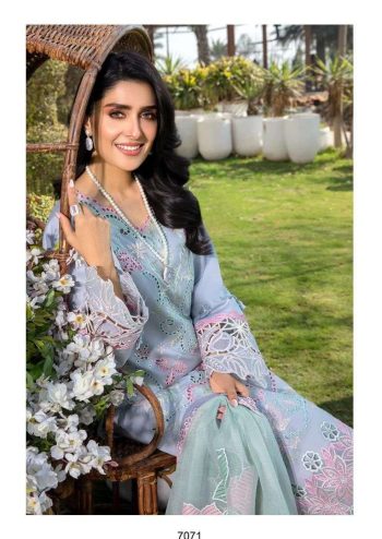 Rangrasiya Premuim Printed with Heavy Embroidery Patch Cotton Suit with Dupatta ( UnStitched )