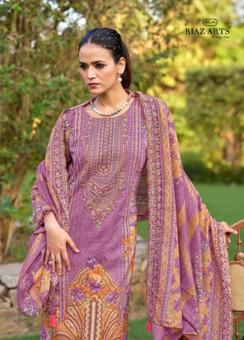 Mumtaz Art Cotton Cambric Lawn Print with Heavy Embroidered Panel Work with Cotton Dupatta
